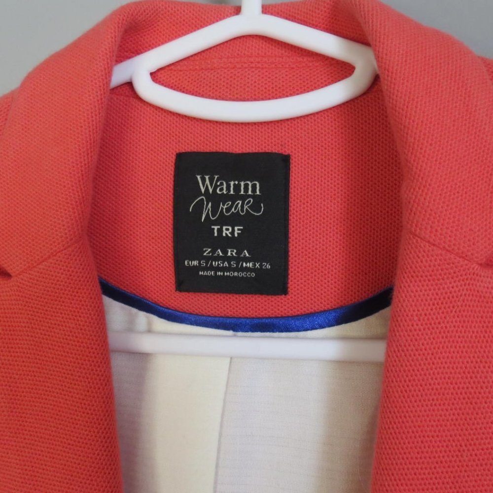 ZARA Petite Rust-Orange Size SMALL Cropped Blazer with Feature Zipper $25 💛🕊️. - Picture 3 of 5